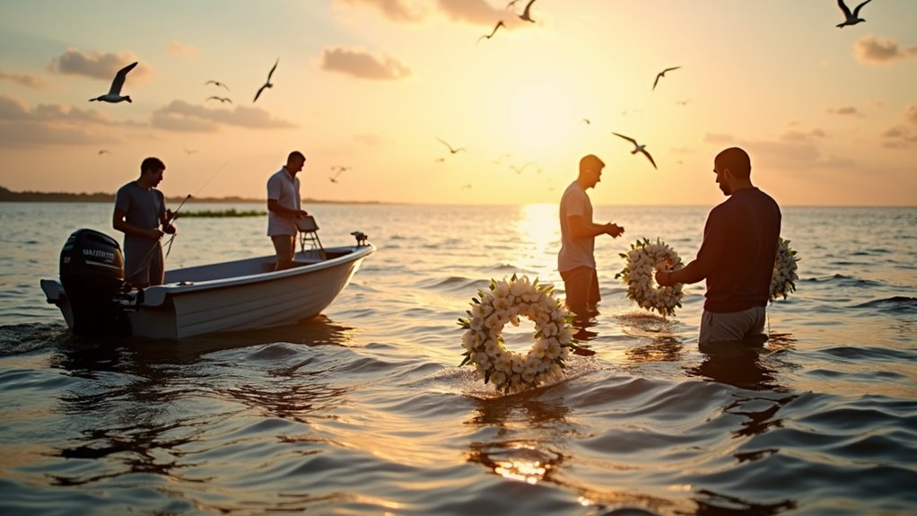 memorial ceremony at sea